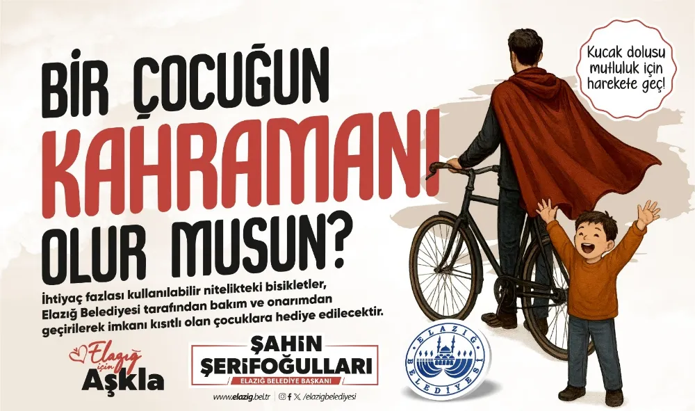 Elazığ Belediyesi’nden Çocuklar İçin Bisiklet Kampanyası
